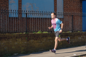 Dan training in preparation for the London Marathon 2019