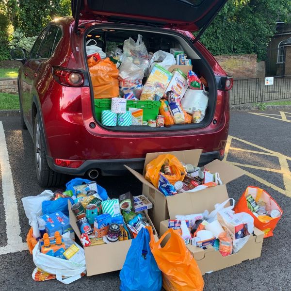 Car with groceries