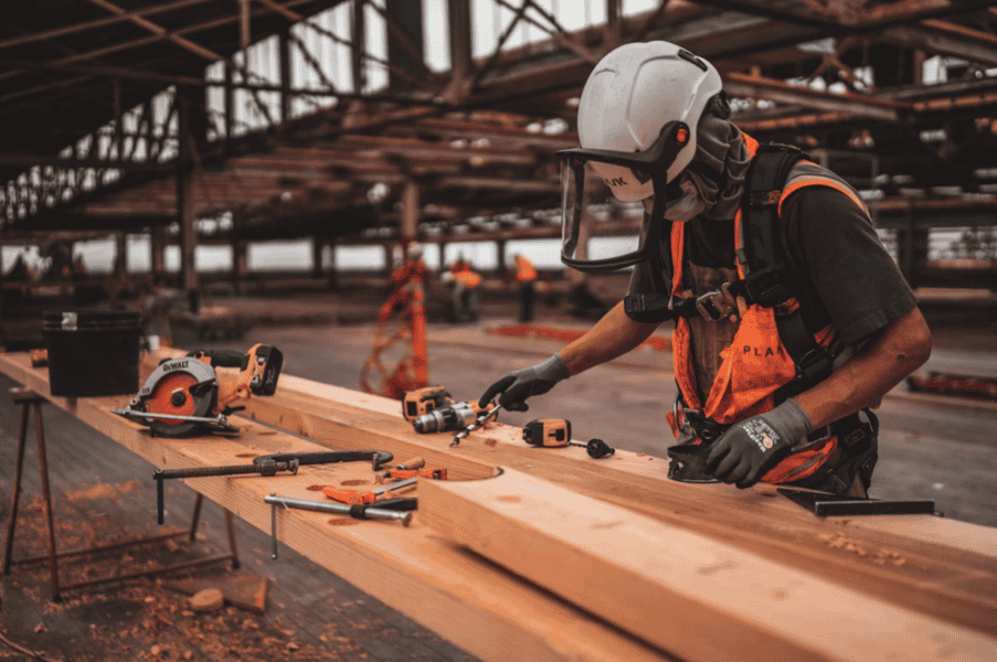 construction worker on site working
