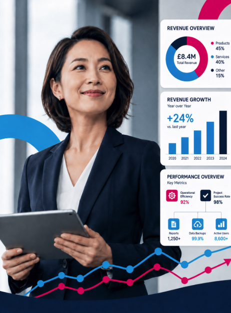 finance leader reviewing finance automation data